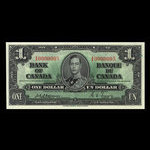 Canada, Banque du Canada, 1 dollar : 2 janvier 1937