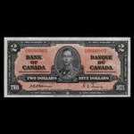 Canada, Banque du Canada, 2 dollars : 2 janvier 1937