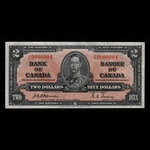 Canada, Banque du Canada, 2 dollars : 2 janvier 1937