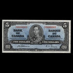 Canada, Banque du Canada, 5 dollars : 2 janvier 1937