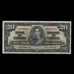 Canada, Banque du Canada, 20 dollars : 2 janvier 1937