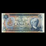 Canada, Banque du Canada, 5 dollars : 1972