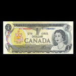 Canada, Banque du Canada, 1 dollar : 1973