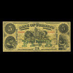 Canada, Bank of Toronto (The), 5 dollars : 1 juillet 1890