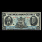 Canada, Banque Royale du Canada, 20 dollars : 3 janvier 1927