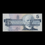 Canada, Banque du Canada, 5 dollars : 1986