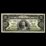 Canada, Bank of British North America, 5 dollars : 3 juillet 1911