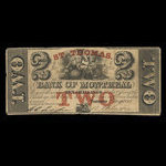 Canada, Banque de Montréal, 2 dollars : 1 mai 1849