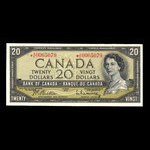 Canada, Banque du Canada, 20 dollars : 1954