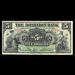 Canada, Dominion Bank, 5 dollars : 2 janvier 1925