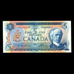 Canada, Banque du Canada, 5 dollars : 1972