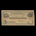 Canada, Banque de Montréal, 5 dollars : 5 avril 1852