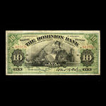 Canada, Dominion Bank, 10 dollars : 3 janvier 1910