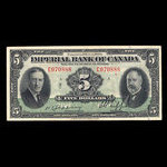 Canada, Imperial Bank of Canada, 5 dollars : 3 janvier 1939