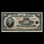 Canada, Banque du Canada, 500 dollars : 1935