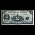 Canada, Banque du Canada, 2 dollars : 1935