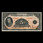 Canada, Banque du Canada, 5 dollars : 1935