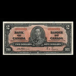 Canada, Banque du Canada, 2 dollars : 2 janvier 1937