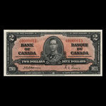 Canada, Banque du Canada, 2 dollars : 2 janvier 1937