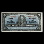 Canada, Banque du Canada, 5 dollars : 2 janvier 1937