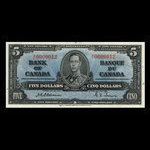 Canada, Banque du Canada, 5 dollars : 2 janvier 1937