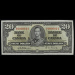 Canada, Banque du Canada, 20 dollars : 2 janvier 1937