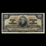 Canada, Banque du Canada, 100 dollars : 2 janvier 1937