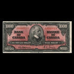 Canada, Banque du Canada, 1,000 dollars : 2 janvier 1937