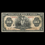 Canada, Barclays Bank, 10 dollars : 3 septembre 1929