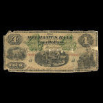 Canada, Mechanics Bank (Montréal), 4 dollars : 1 juin 1872