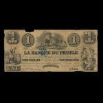 Canada, Banque du Peuple (People's Bank), 1 dollar : 1 mars 1850