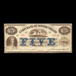 Canada, Union Bank of Newfoundland, 5 livres(anglaise) : 1 octobre 1881