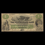 Canada, Westmorland Bank of New Brunswick, 1 dollar : 1 août 1861