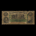 Canada, Royal Canadian Bank, 2 dollars : 26 juillet 1865