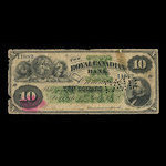 Canada, Royal Canadian Bank, 10 dollars : 1 juillet 1872