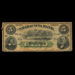 Canada, Stadacona Bank, 5 dollars : 2 avril 1874