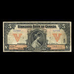 Canada, Standard Bank of Canada, 5 dollars : 2 janvier 1914