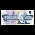 Canada, Banque du Canada, 5 dollars : 1986