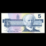 Canada, Banque du Canada, 5 dollars : 1986