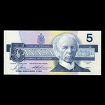 Canada, Banque du Canada, 5 dollars : 1986