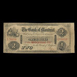 Canada, Banque de Montréal, 2 dollars : 2 janvier 1857