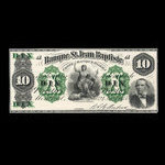 Canada, Banque St. Jean Baptiste, 10 dollars : 24 juin 1875