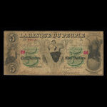 Canada, Banque du Peuple (People's Bank), 5 dollars : 6 novembre 1885