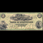 Canada, Bank of Brantford, 2 dollars : 1 novembre 1859