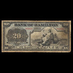 Canada, Bank of Hamilton, 20 dollars : 1 juin 1909