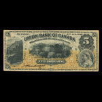 Canada, Union Bank of Canada (The), 5 dollars : 2 août 1886