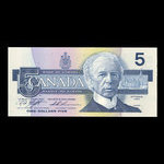 Canada, Banque du Canada, 5 dollars : 1986