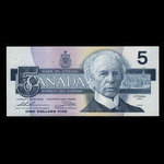 Canada, Banque du Canada, 5 dollars : 1986