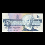 Canada, Banque du Canada, 5 dollars : 1986