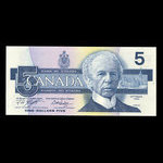 Canada, Banque du Canada, 5 dollars : 1986